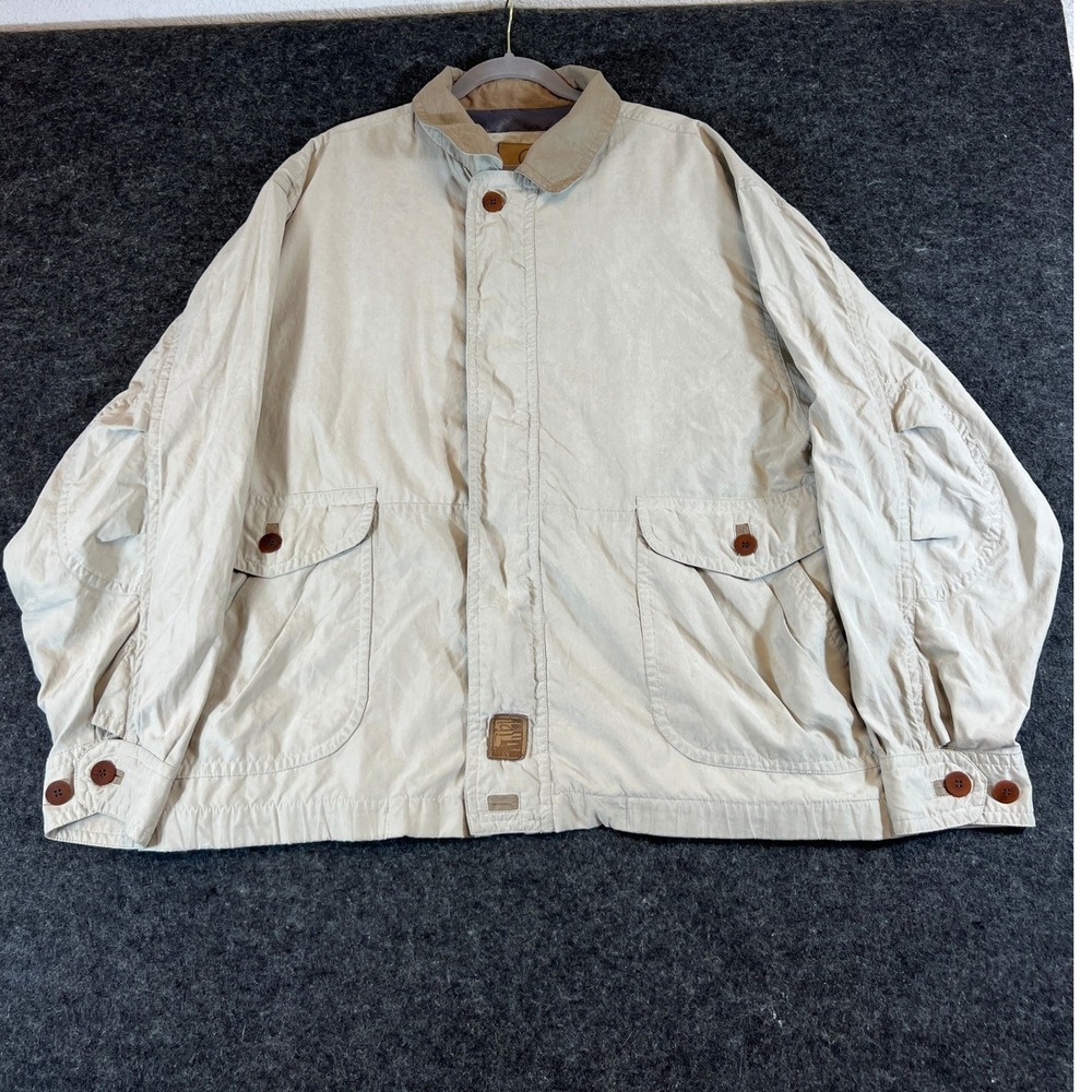 VINTAGE Mercedes Benz M-Class Safari Field Jacket Mens XL Beige Utility Workwear